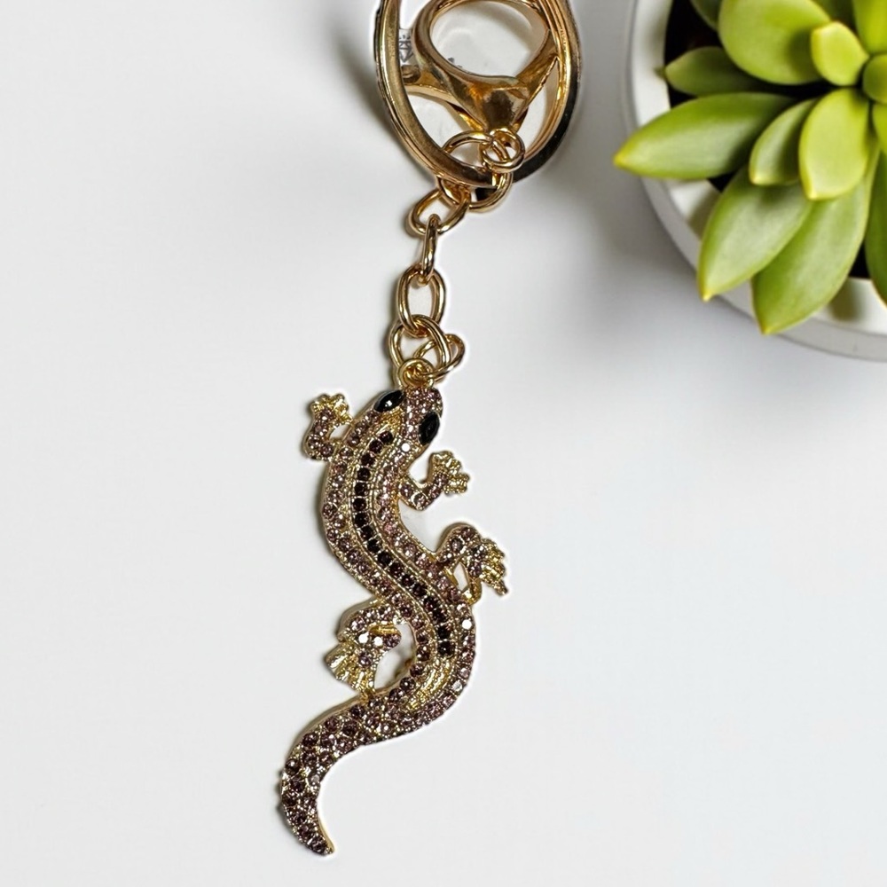 Gold Lizard Keychain